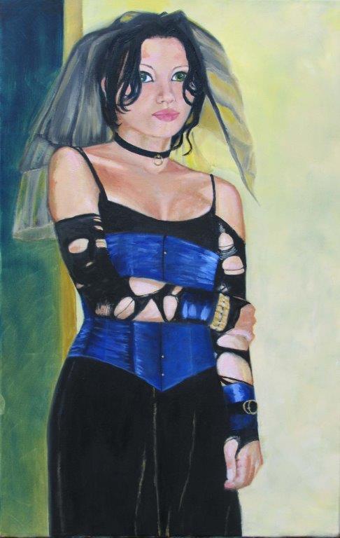 Gotik Mädchen – Tempera-Öl auf Leinwand 50 x 45 cm 2005
